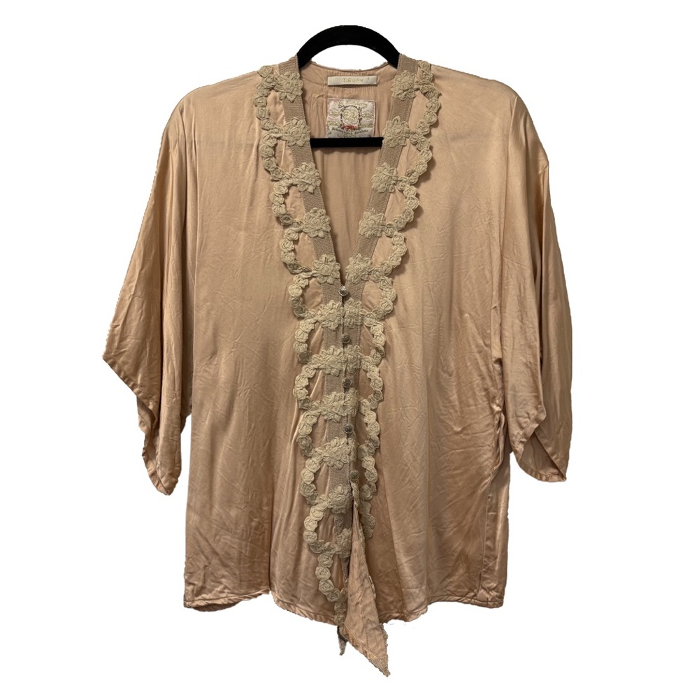 Anthropologie Bell peach romantic blouse size M